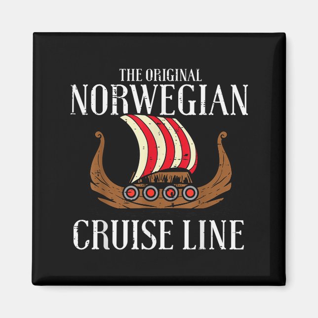 Imán Viking Original Norwegian Cruise Line Funny Men Wo (Frente)