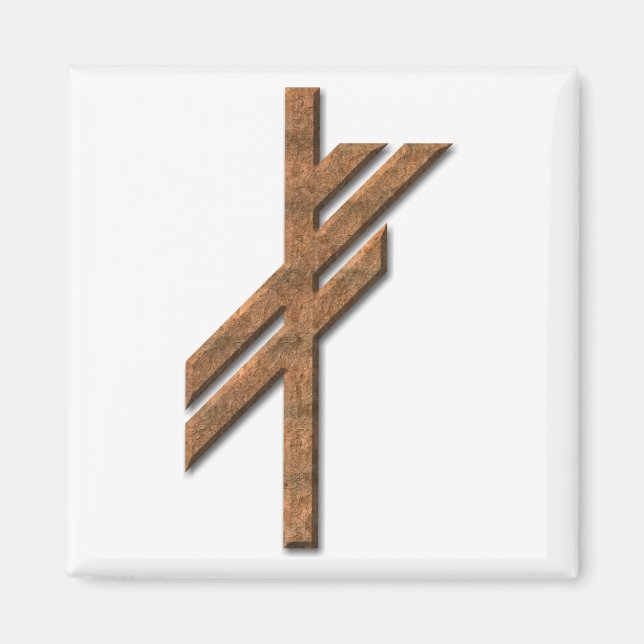 Imán Viking rune - suerte - óxido (Frente)