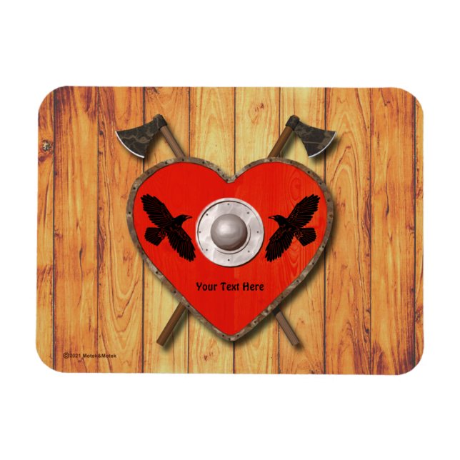 Imán Viking Valentine - Tarjeta Raven (Horizontal)