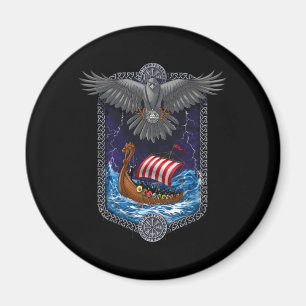 Imán Viking Warrior Ship Raven