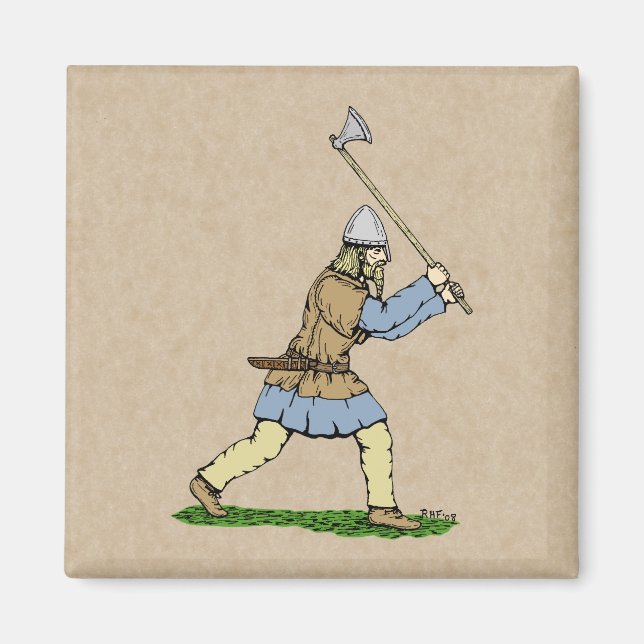 Imán Viking Warrior Wielding Broad-Ax (Frente)