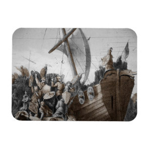Imán Vikingos que asaltan una lancha