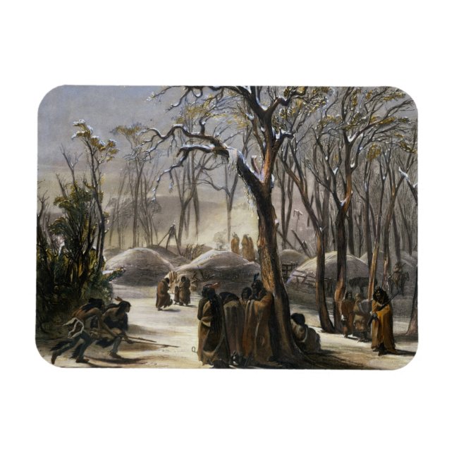 Imán Villa de invierno de los Minatarres, plato 26 de V (Horizontal)