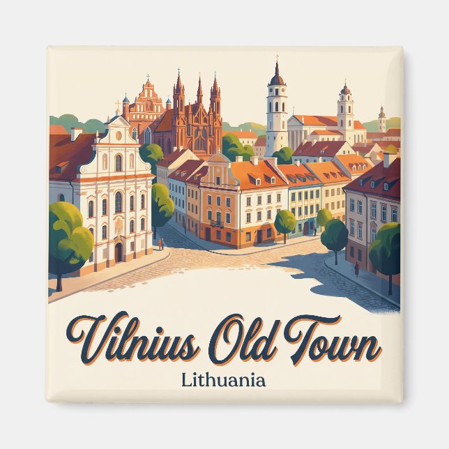 Imán Vilnius casco antiguo Lituania (Frente)