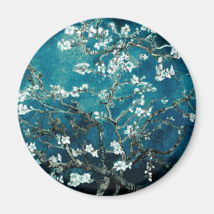 Imán Vincent Van Gogh Almond Blossoms Oscuro Verde azul