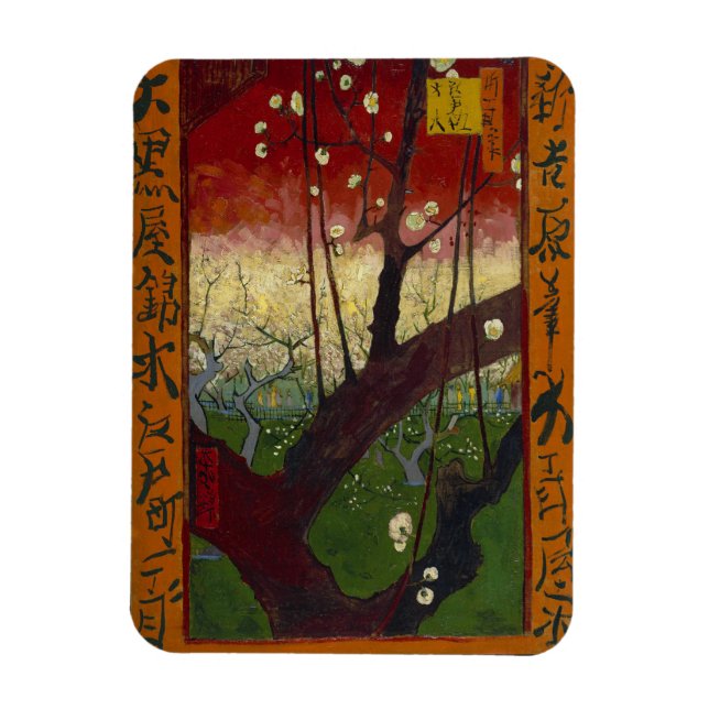 Imán Vincent Van Gogh - Árbol de ciruelas (Vertical)