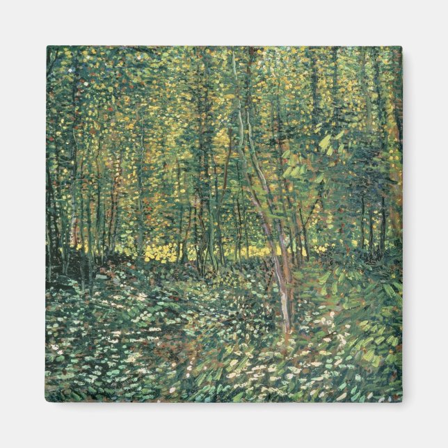 Imán Vincent van Gogh | Árboles y subcrecimiento, 1887 (Frente)