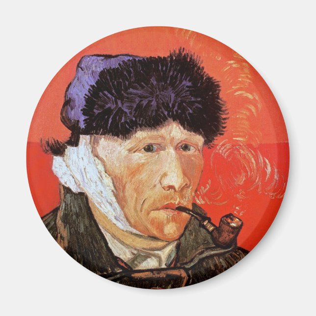 Imán Vincent Van Gogh - Autoretrato Con Oreja Envenenad (Frente)