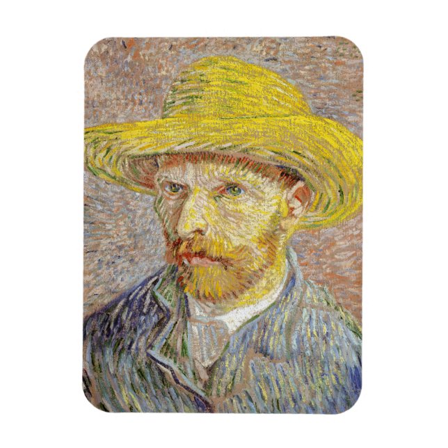 Imán Vincent van Gogh - Autorretrato con Gorra de paja (Vertical)