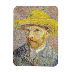 Imán Vincent van Gogh - Autorretrato con sombrero de pa
