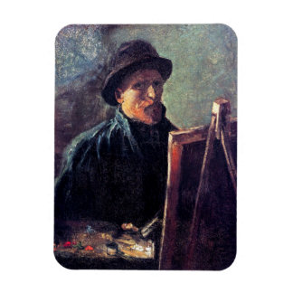 Imán Vincent Van Gogh - Autorretrato con sombrero oscur