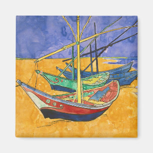 Imán Vincent van Gogh - Barcas de Pesca en la Playa