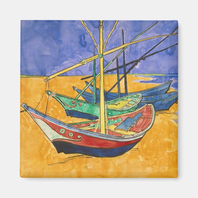 Imán Vincent van Gogh - Barcas de Pesca en la Playa (Frente)