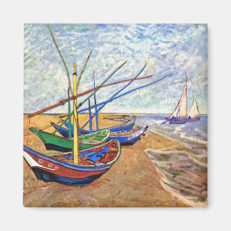 Imán Vincent Van Gogh - Barcas de Pesca en la Playa