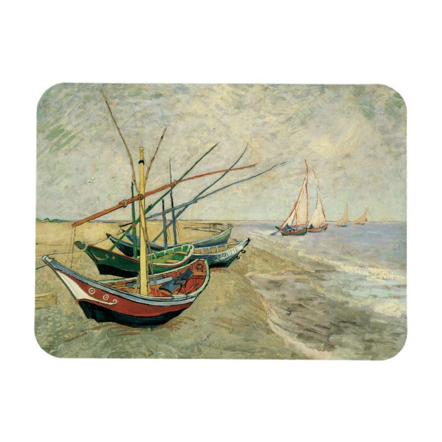 Imán Vincent van Gogh - Barcos de Pesca en la Playa (Horizontal)