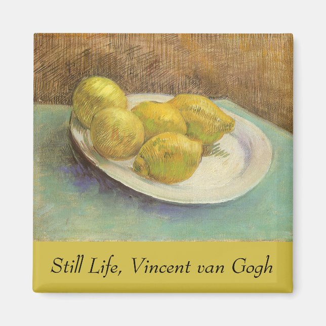 Imán Vincent van Gogh - Bodegón Limones en un Plato (Frente)