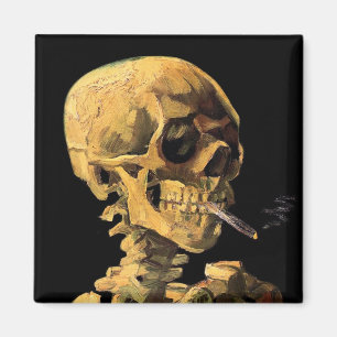 Imán Vincent Van Gogh - Calavera con cigarrillo encendi