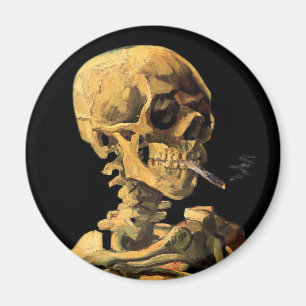 Imán Vincent Van Gogh - Calavera con cigarrillo encendi