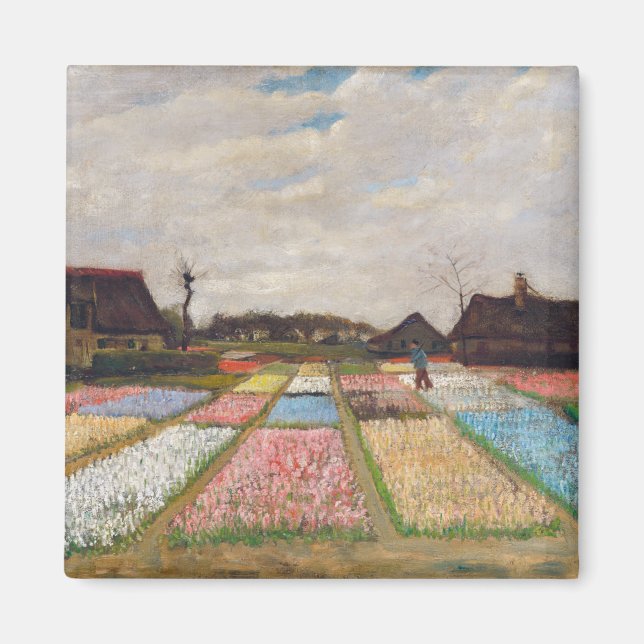 Imán Vincent van Gogh - Camas de flores en Holanda (Frente)