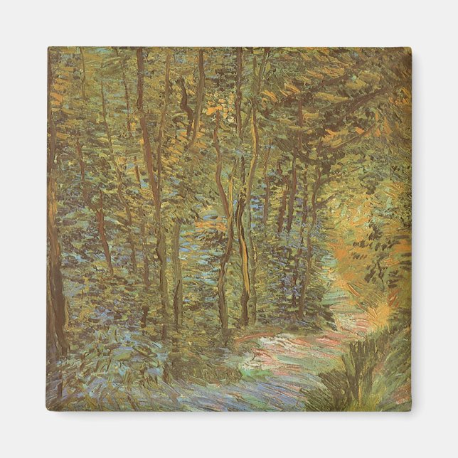 Imán Vincent van Gogh - Camino en el bosque (Frente)