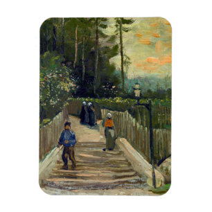 Imán Vincent van Gogh - Camino inclinado en Montmartre