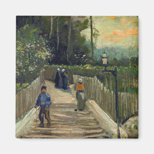 Imán Vincent van Gogh - Camino inclinado en Montmartre