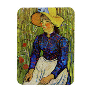 Imán Vincent van Gogh - Campesina con sombrero de paja