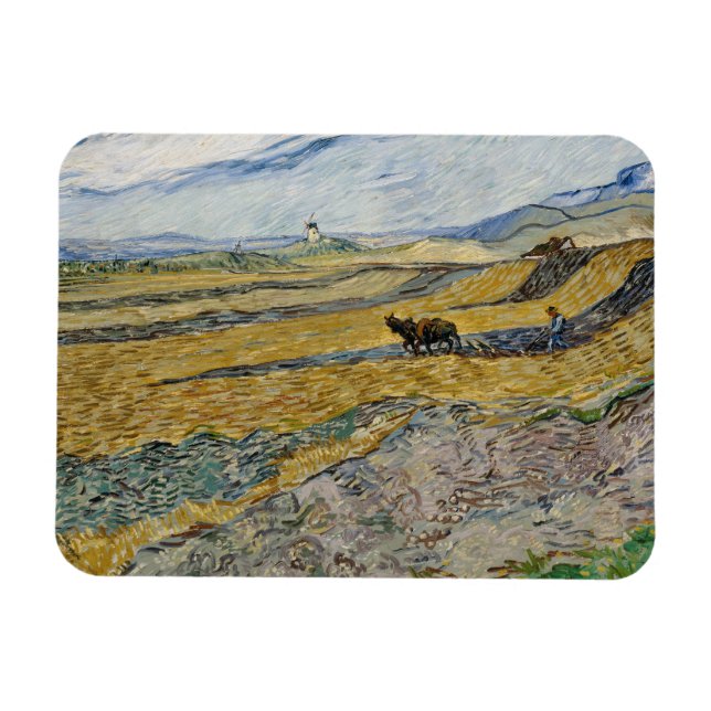 Imán Vincent Van Gogh, campo cerrado con flores (Horizontal)