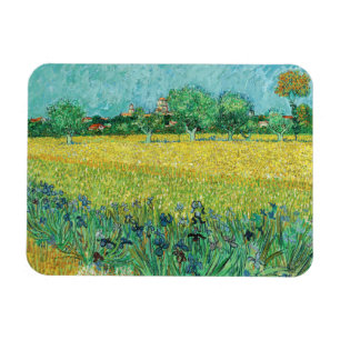 Imán Vincent van Gogh - Campo con lirios cerca de Arlés
