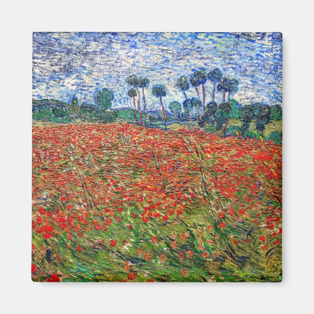 Imán Vincent van Gogh - Campo de amapola (Frente)
