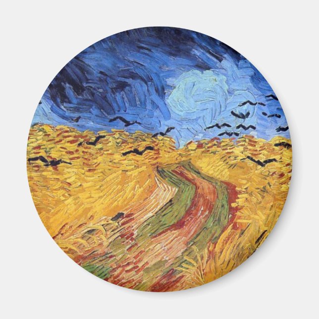 Imán Vincent Van Gogh - Campo de trigo con cuervos negr (Frente)