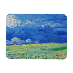 Imán Vincent van Gogh - Campos de trigo bajo nubes de t