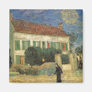 Imán Vincent van Gogh - Casa blanca de noche