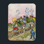 Imán Vincent van Gogh - Casas y Figura<br><div class="desc">Casas y figuras / Casas de campo con paja en la reminiscencia del sol del Norte - Vincent van Gogh,  1890</div>