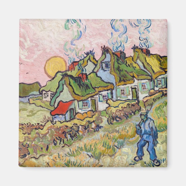 Imán Vincent van Gogh - Casas y Figura (Frente)