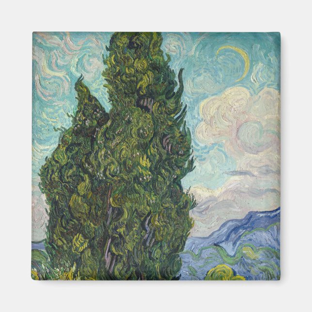 Imán Vincent van Gogh - Cipreses (Frente)