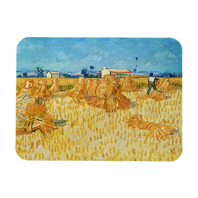 Imán Vincent Van Gogh, cosecha de maíz en Provenza (Horizontal)