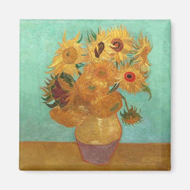 Imán Vincent Van Gogh Doce Sunflowers In A Vase (Frente)