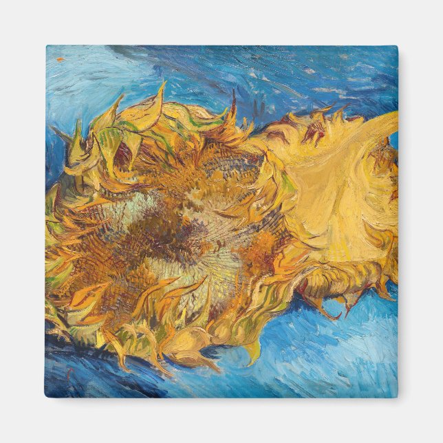 Imán Vincent van Gogh - Dos girasoles cortados (Frente)