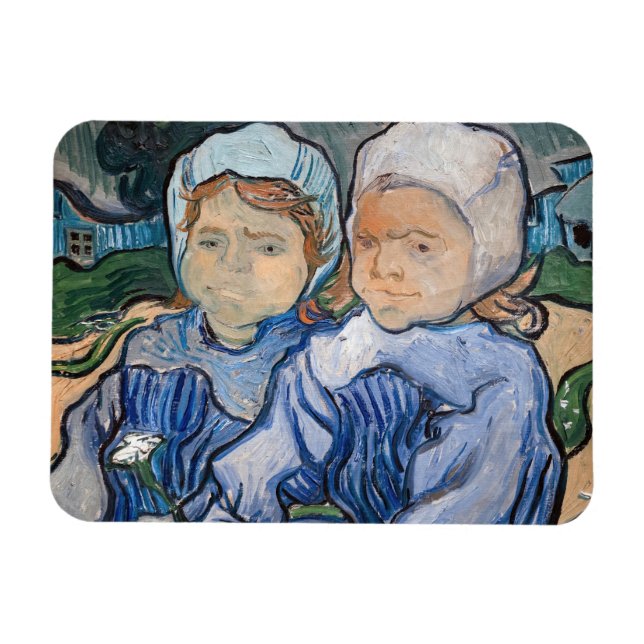 Imán Vincent van Gogh - Dos niñas pequeñas (Horizontal)