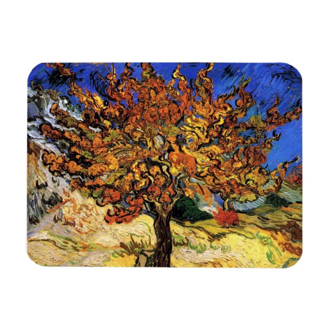 Imán Vincent Van Gogh - El Bella Artes del árbol de mor (Horizontal)
