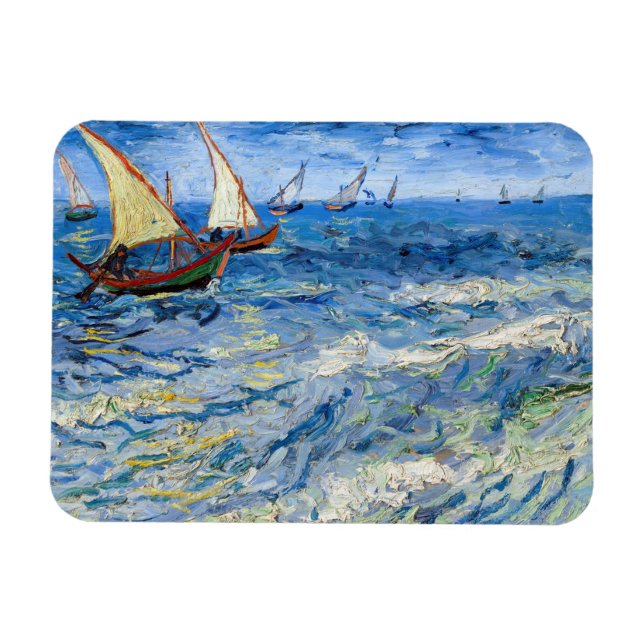 Imán Vincent van Gogh - El paisaje marino de Saintes-Ma (Horizontal)