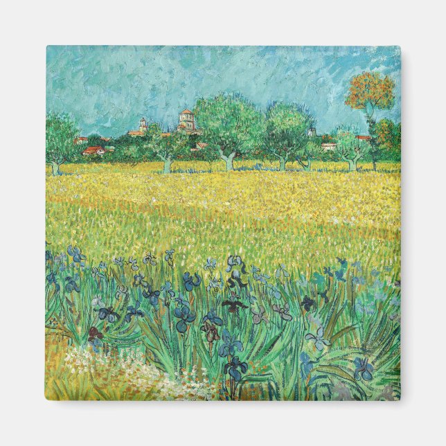Imán Vincent van Gogh - Field with Irises near Arles (Frente)