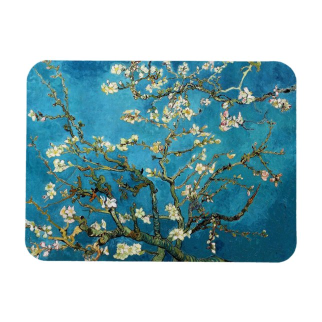 Imán Vincent van Gogh, floreciente árbol de almendros (Horizontal)