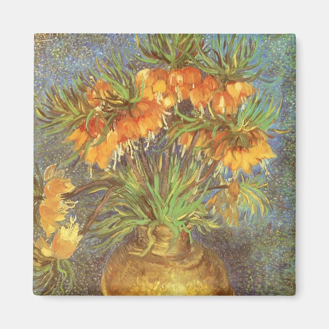 Imán Vincent van Gogh - Fritillarias en un jarrón de co (Frente)