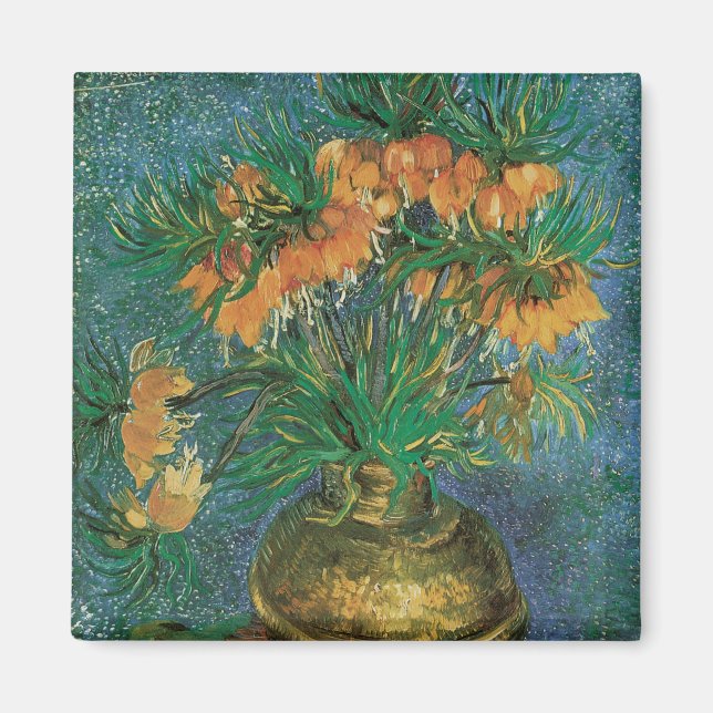 Imán Vincent van Gogh - Fritillarias en un jarrón de co (Frente)
