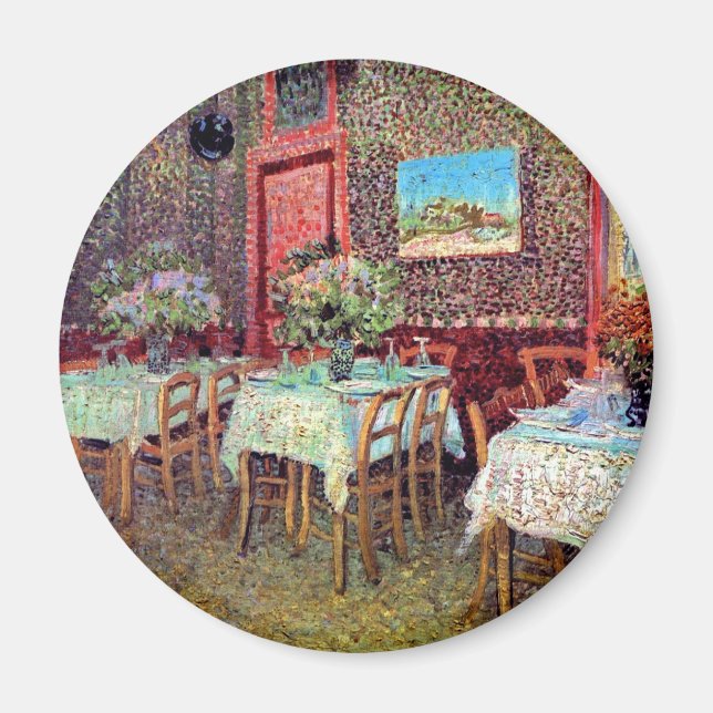 Imán Vincent Van Gogh - Interior De Un Restaurante (Frente)