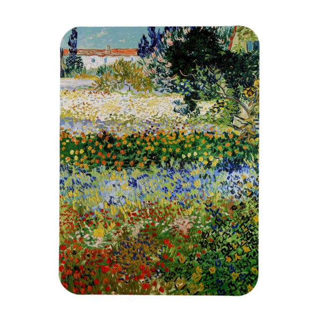 Imán Vincent van Gogh - Jardín de flores (Vertical)