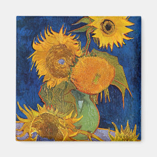Imán Vincent van Gogh - Jarrón con cinco girasoles