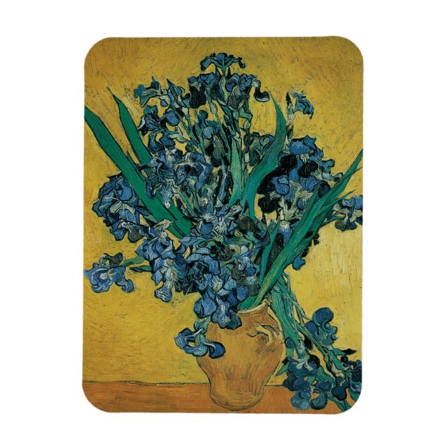Imán Vincent van Gogh - Jarrón con Lirios Fondo Amarill (Vertical)